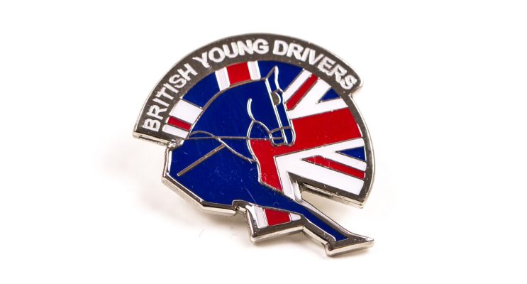 British Young Drivers horse and UK flag badge