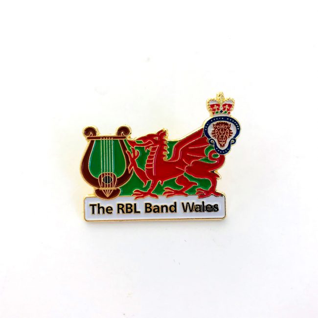 RBL Wales red dragon logo on metal badge