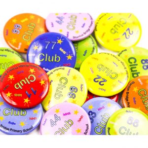 Colourful button badges