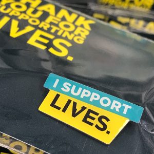 printed charity badge, charity pin badge, enamel badge, pingame