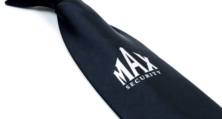 Black tie with white Security logo