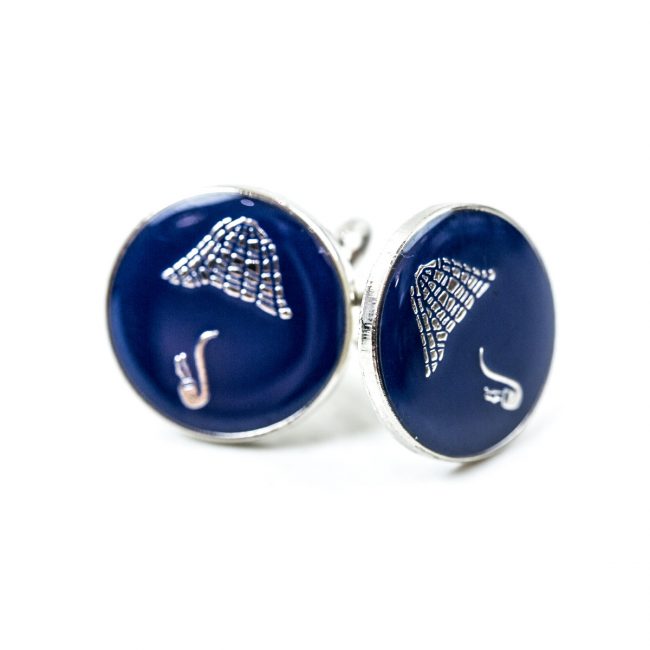 Blue enamel cufflinks