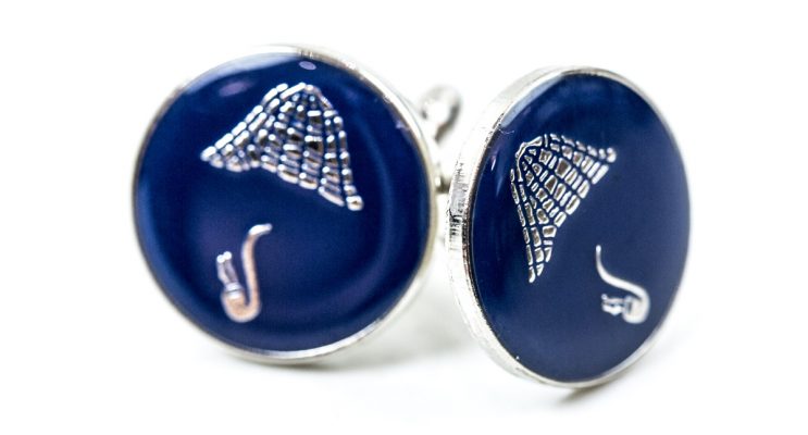 Blue enamel cufflinks