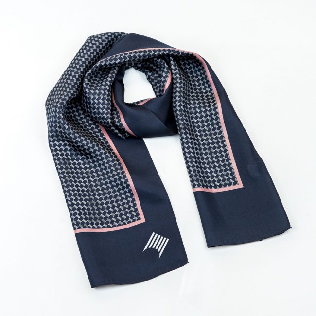 Navy blue and pink ladies scarves