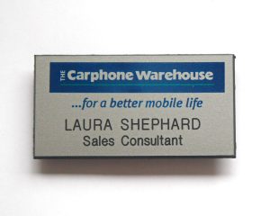 Carphone Warehouse staff name badge personalised