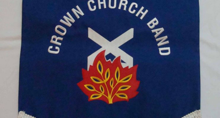 Dark blue personalised pennants with logo music band pennants