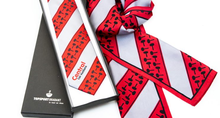 personalised scarves and ties, custom presentation boxes