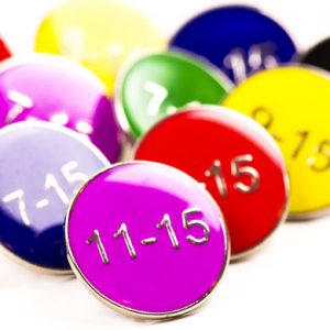 Variety of metal school badges