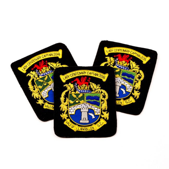 custom embroidered badges, personalised embroidered badges, centenary embroidery badges