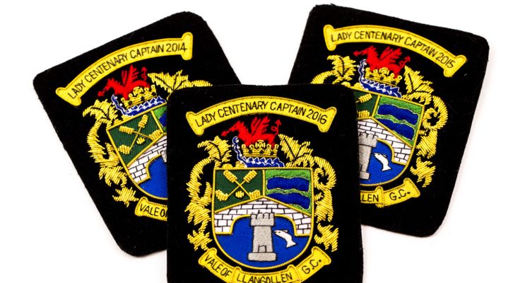 custom embroidered badges, personalised embroidered badges, centenary embroidery badges