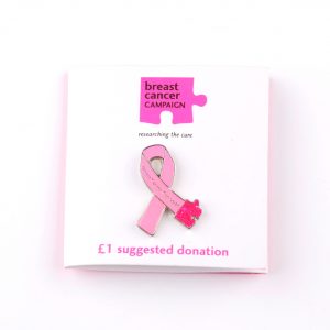 Pink cancer research badge