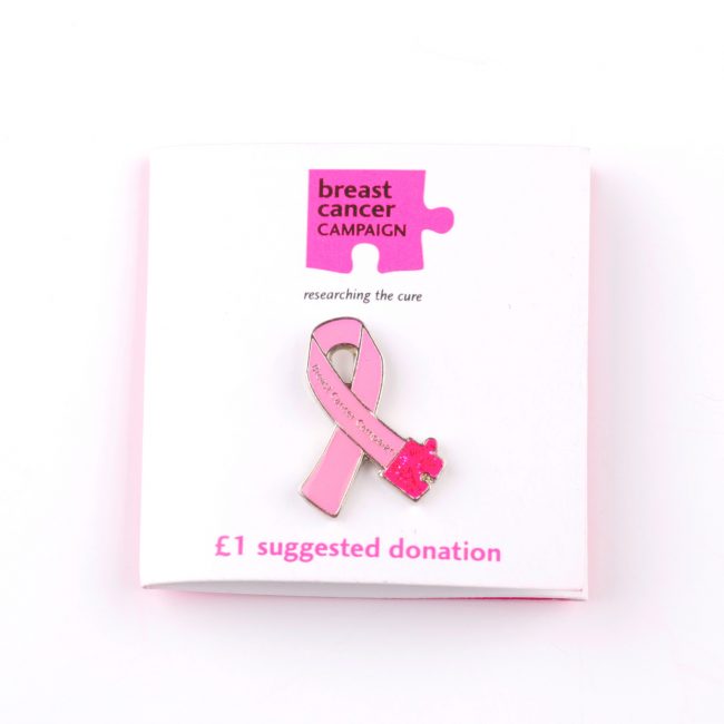 Pink cancer research badge