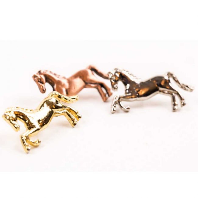 Horses badges with cold, silver and copper