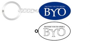 BYO oval soft enamel keychain graphic