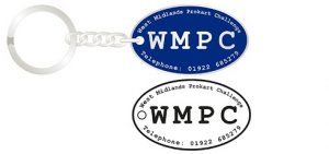 WMPC oval personalised keychains