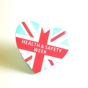 Heart Shaped Health & Safety Week Printed Badge