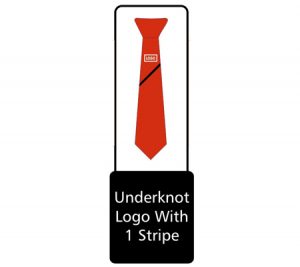 Tie with knot and one stripe graphic