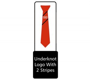 Tie knot with two stripes graphic