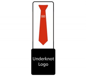 Tie with underknot logo graphic