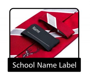 Tie school name label