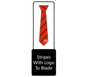 Tie stripes with logo