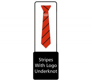 Tie stripe underknot with logo