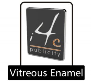 Vitreous enamel pin