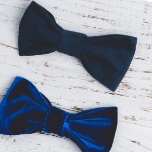 Navy and black bow ties